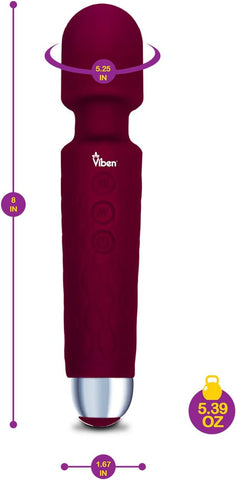 Viben Tempest Rechargeable Body Wand Massager Ruby - Body Wands