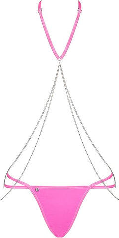Obsessive Chainty Bra and Panty Set Pink - Bras and Bra Sets