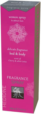 Hot Production SHIATSU Cherry and White Lotus Scented Bed and Body Spray 100ml - Bath and Intimate Fragrances