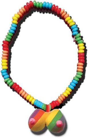 Rainbow Edible Boobie Candy Necklace - Party Gifts and Novelties