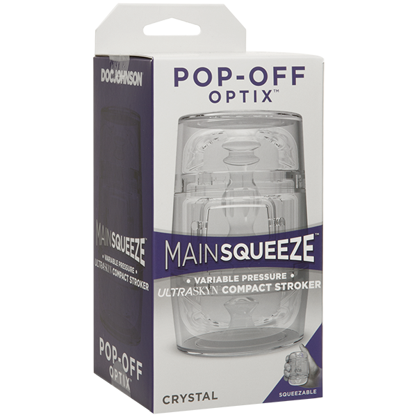 Main Squeeze Pop-off Optix Realistic Male Stroker Clear Masturbators and Strokers