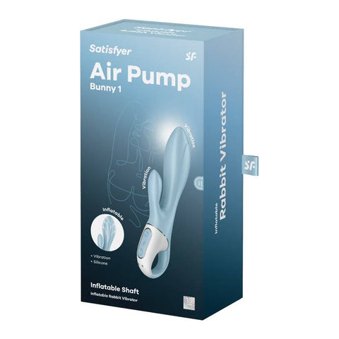 Satisfyer Air Pump Bunny 1 Inflatable Rabbit Vibrator Blue - Rabbit Vibrators