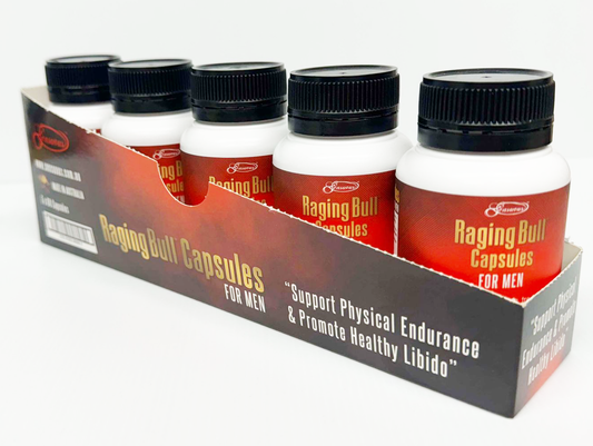Sensuous Raging Bull Capsules 60 Capsules - Delay and Excite Sprays