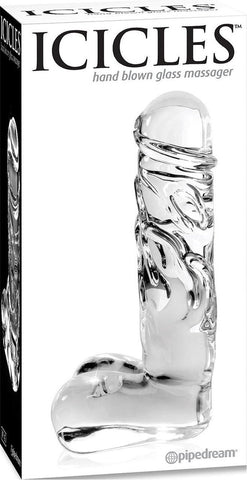 Pipedream Icicles No 40 Realistic Glass Dong - Glass Sex Toys