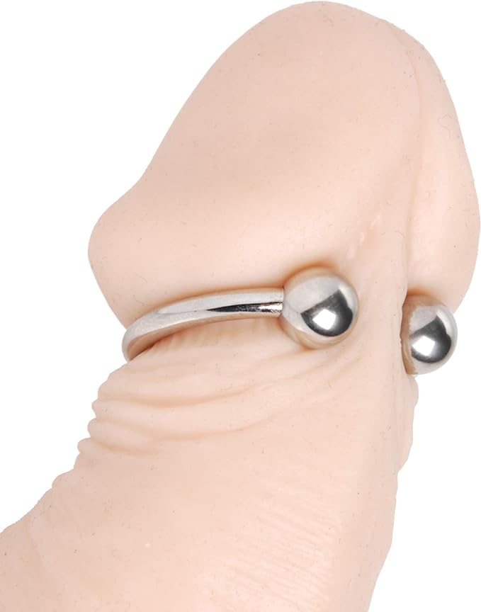 Master Series Pressure Point Beaded Stainless Steel Glans Ring Steel Cock Rings