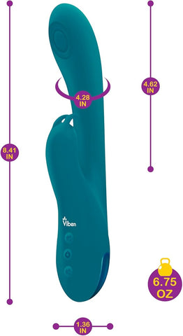 Viben Razzle Rechargeable Thumping Rabbit Massager Ocean - Rabbit Vibrators