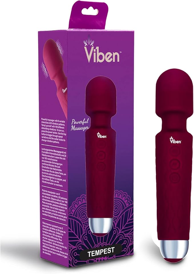 Viben Tempest Rechargeable Body Wand Massager Ruby Body Wands