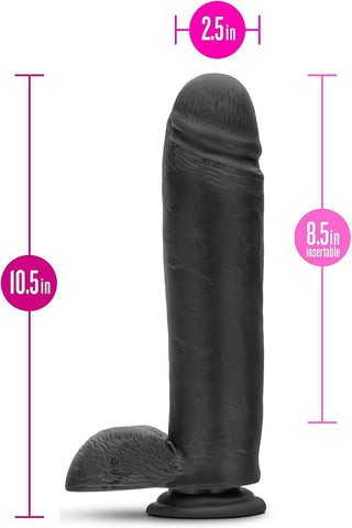 Au Naturel Bold Huge Suction Cup Realistic Dildo Black 10.5 Inch - Realistic Dildos