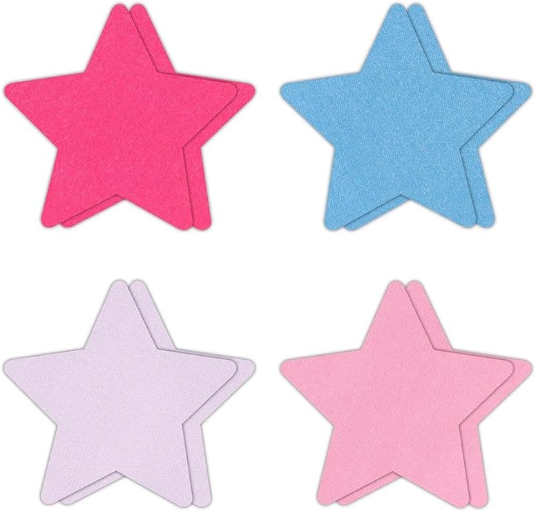 NS Novelties Pretty Pasties Star I Assorted Nipple Cover 4 Pairs Breast and Nipple Toys