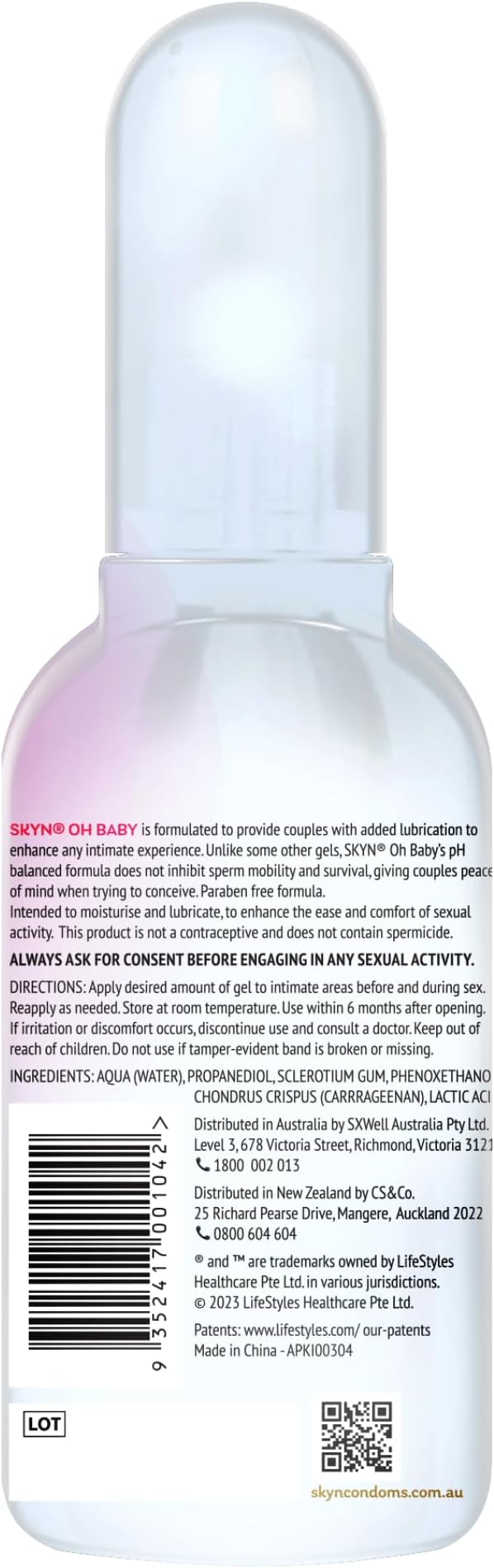 SKYN Oh Baby Vaginal Gel 80ml Delay and Excite Sprays