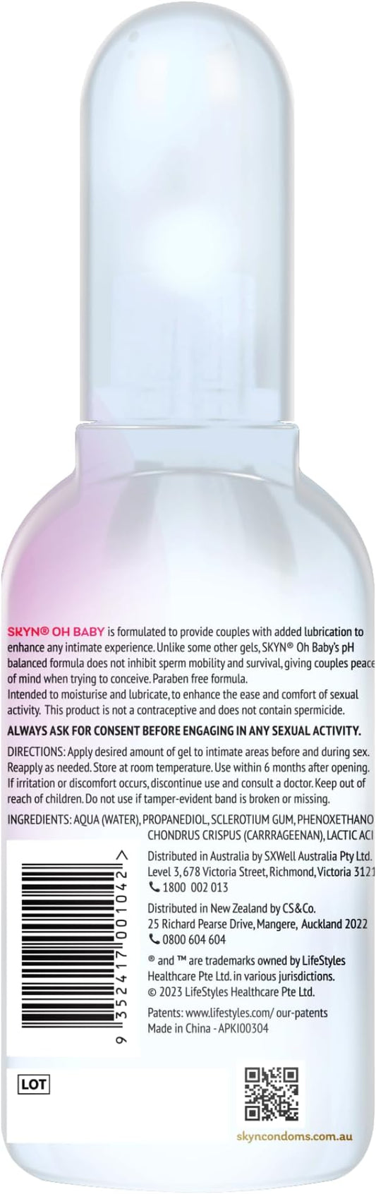 SKYN Oh Baby Vaginal Gel 80ml - Delay and Excite Sprays