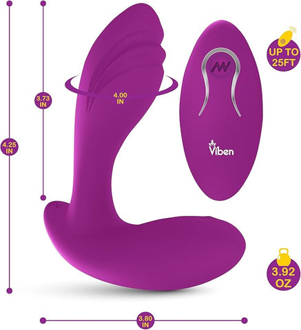Viben Epiphany Rollerball Dual-Stim Massager With Remote Berry - Personal Massagers