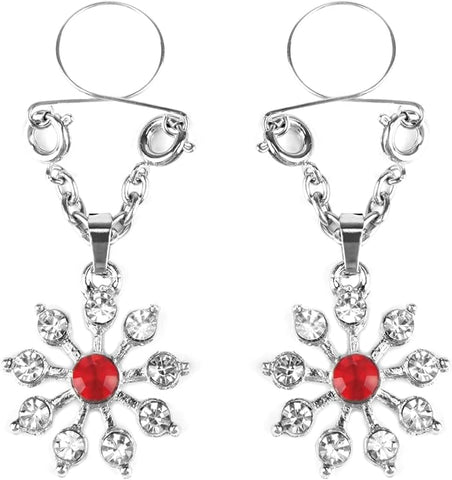 Peekaboo Pasties Ruby and Diamond Star Nipple Jewellery - Breast and Nipple Toys