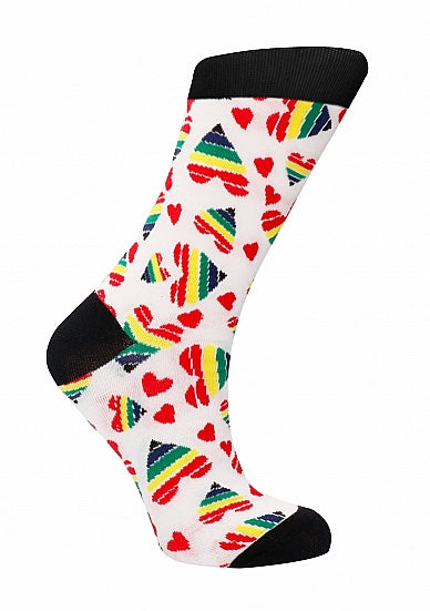 Shots Toys Happy Hearts Premium Novelty Socks - Party Gifts and Novelties