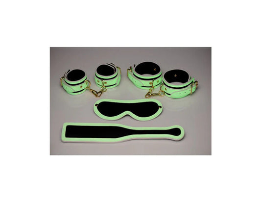 Master Series Kink In the Dark Glowing Bondage Set Fluro Green - Bondage Kits
