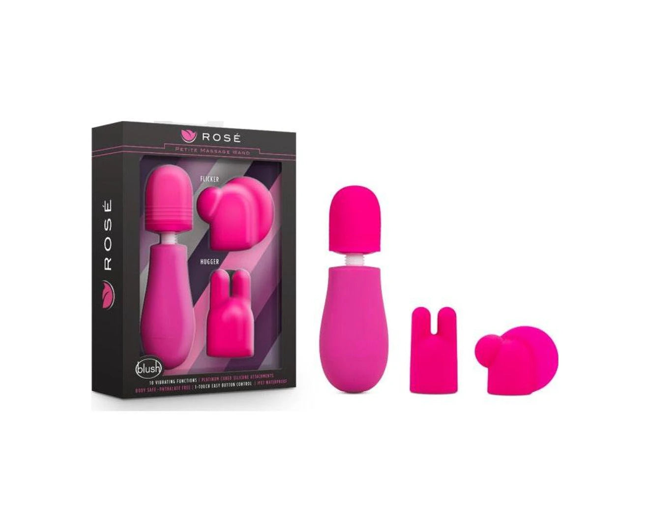 Rose Petite Massage Body Wand Vibrator Pink Body Wands