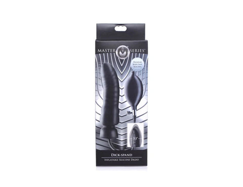 Master Series Dick Spand Inflatable Silicone Dildo Black - Inflatable Dildos and Vibrators