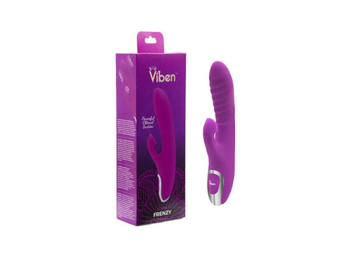 Viben Frenzy Suction 12 Function Rabbit Vibrator Berry - Rabbit Vibrators