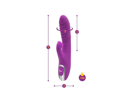 Viben Frenzy Suction 12 Function Rabbit Vibrator Berry - Rabbit Vibrators