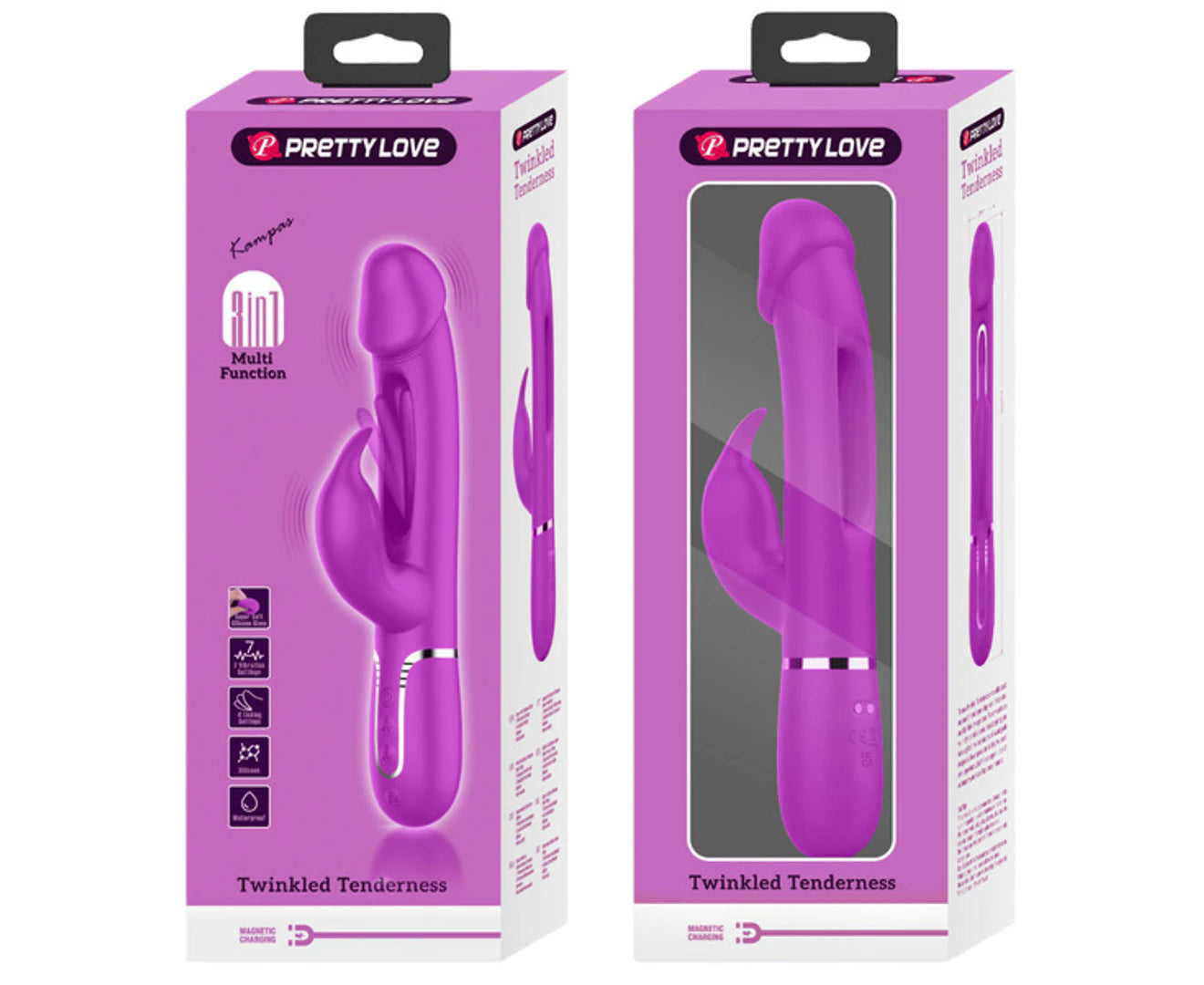 Pretty Love Kampas 3 in1 Multi Function Rechargeable Rabbit Vibrator Rabbit Vibrators