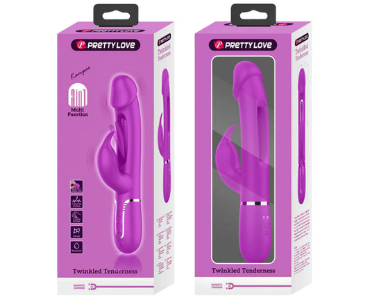 Pretty Love Kampas 3 in1 Multi Function Rechargeable Rabbit Vibrator - Rabbit Vibrators