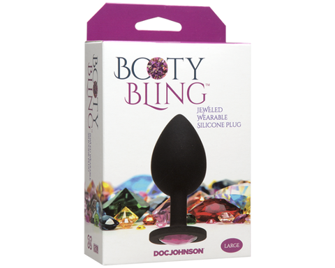 Doc Johnson Booty Bling Large Silicone Butt Plug - Clit Ticklers and Pulsators