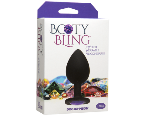 Doc Johnson Booty Bling Large Silicone Butt Plug - Clit Ticklers and Pulsators