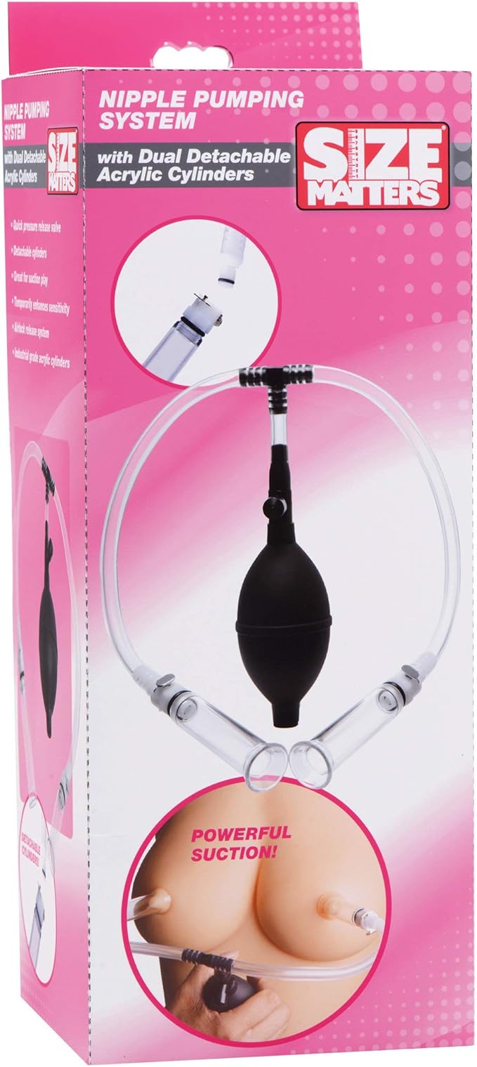 Size Matters Nipple Pumping System with Dual Cylinders Breast and Nipple Toys