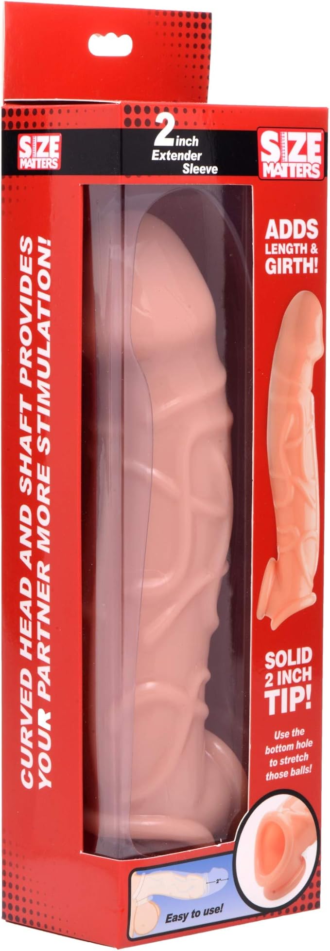 Size Matters Dick Extender Sleeve 2 Inch Flesh Pumps, Extenders and Sleeves