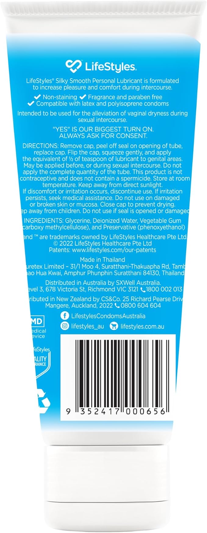 LifeStyles Healthcare Silky Smooth Water Based Personal Lubricant Water Based Lubes