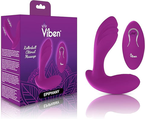 Viben Epiphany Rollerball Dual-Stim Massager With Remote Berry - Personal Massagers