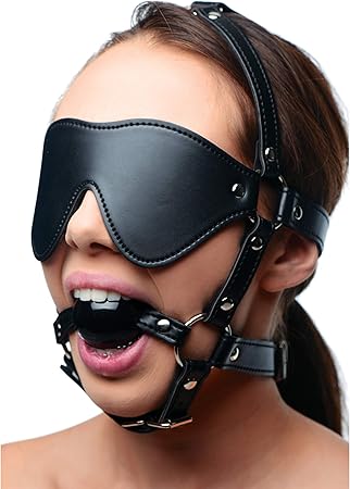 Strict Blindfold Harness With BDSM Play Ball Gag Bondage Gags and Bits