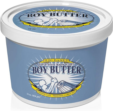 Boy Butter H2O Water Based Cream Lubricant 16 Oz Tub - Water Based Lubes