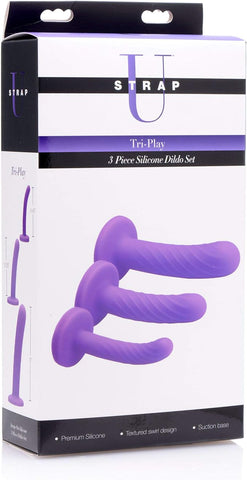 Strap U Tri Play Silicone Dildo Set 3 Piece - Realistic Dildos