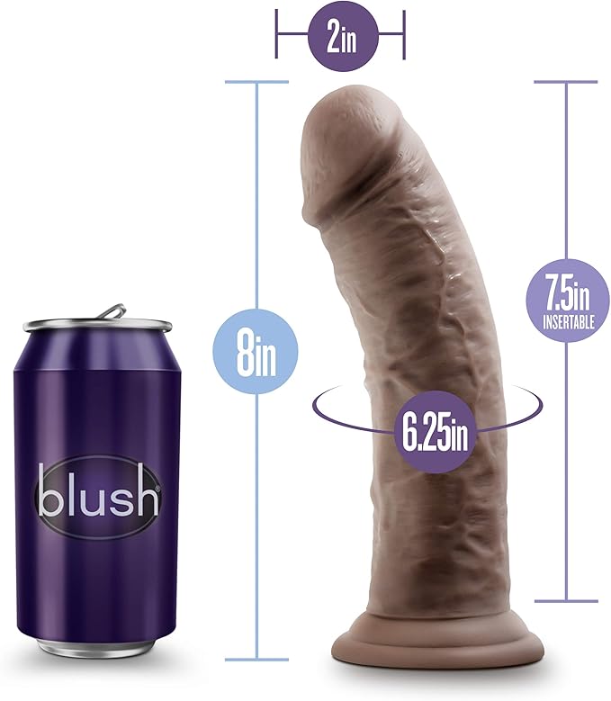 Au Naturel Realistic Dildo with Suction Cup Vanilla 8 inch Realistic Dildos