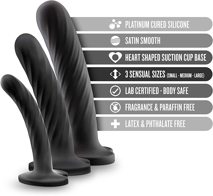 Temptasia Twist Silicone Dildo Kit Set of Three Realistic Dildos