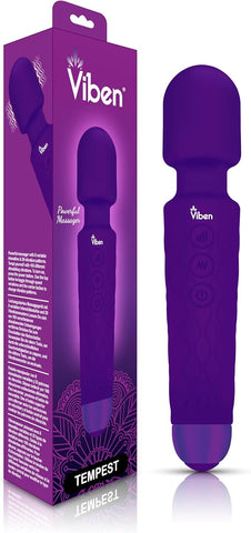 Viben Tempest 20 Function Travel Body Wand Massager Violet - Body Wands