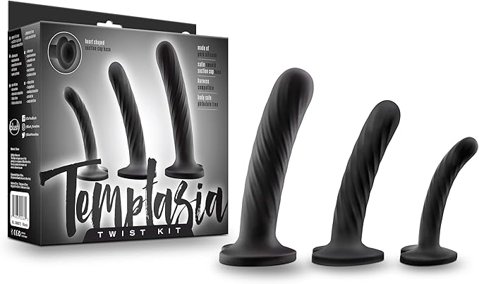 Temptasia Twist Silicone Dildo Kit Set of Three Realistic Dildos