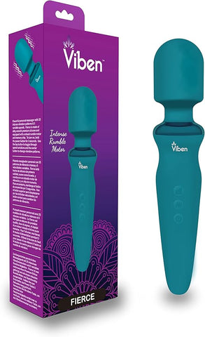 Viben Fierce Rechargeable Vibrating Wand Massager Ocean - Body Wands