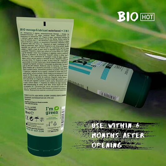 Hot Production HOT BIO 2 In 1 Water Based Massage Oil & Lubricant 200ml Water Based Lubes