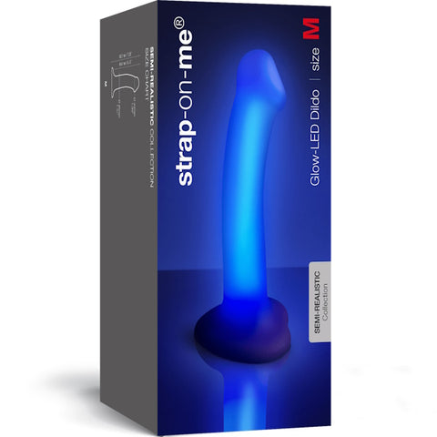 STRAP-ON-ME Glow LED Realistic Dildo Purple - Realistic Dildos