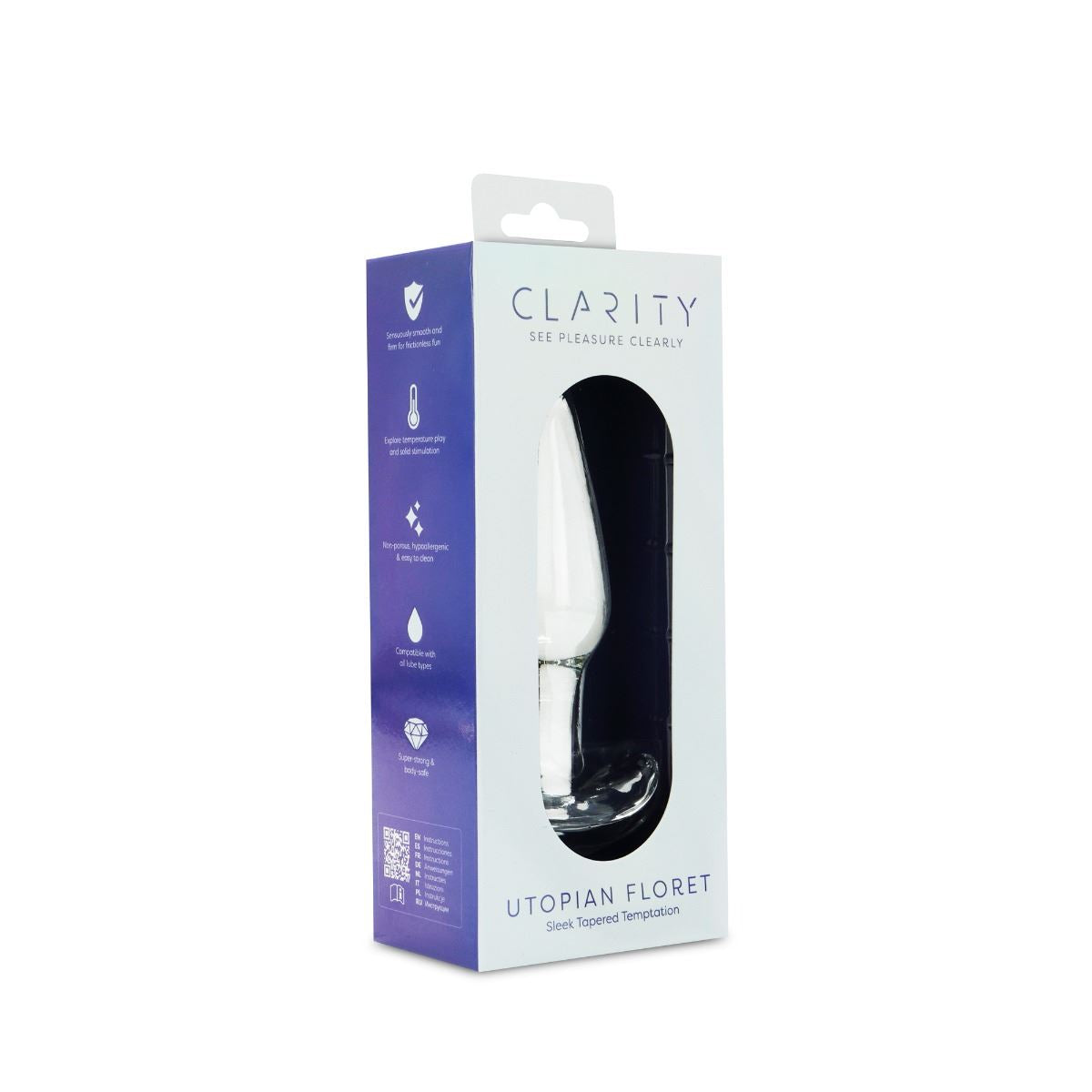 Creative Conceptions Clarity Utopian Floret Glass Butt Plug - Glass Sex Toys