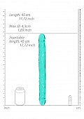 Shots Toys Crystal Clear 18 Inches Realistic Double Dong - Double Ender