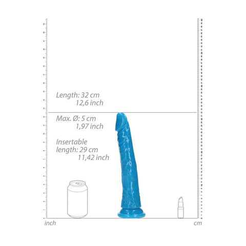 Shots REALROCK 29 cm Slim Glow in the Dark Neon Dong - Realistic Dildos