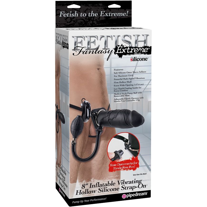 Fetish Fantasy Extreme 8 Inch Vibrating Hollow Strap-On Strap On Sextoys