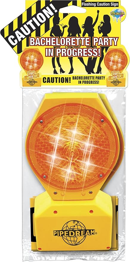 Pipedream Flashing Caution Zone Sign for Bachelorette Party Party Gifts and Novelties