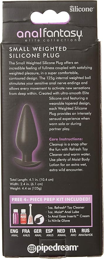 Anal Fantasy Elite Small Weighted Silicone Anal Plug Butt Plugs