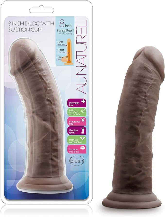 Au Naturel Realistic Dildo with Suction Cup Vanilla 8 inch Realistic Dildos