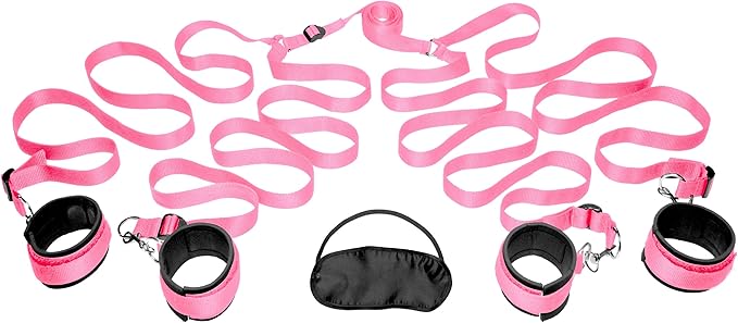 Frisky Bedroom Fetish Play Restraint Kit Pink Cuffs And Restraints