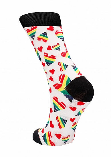 Shots Toys Happy Hearts Premium Novelty Socks - Party Gifts and Novelties